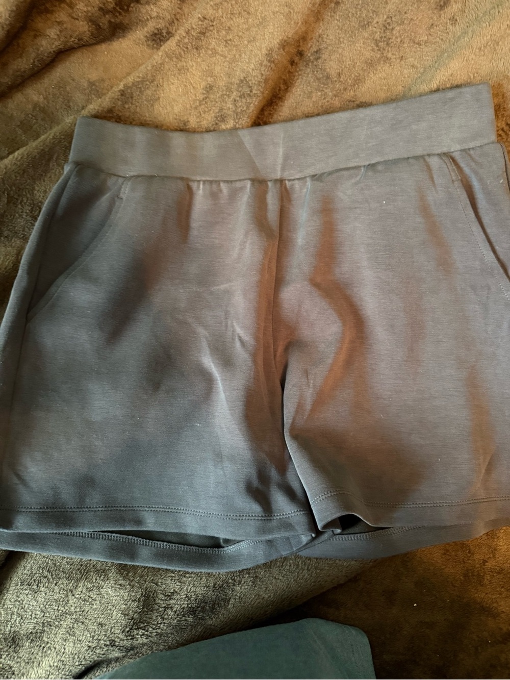 High-Waist Women's Lounge Shorts — Navy Gray